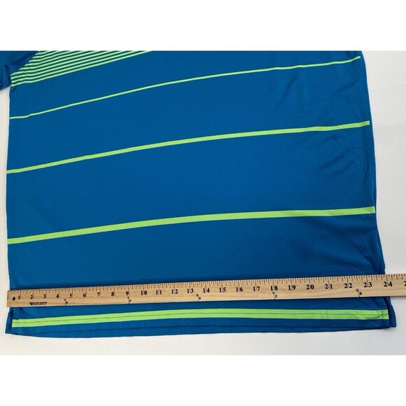 Vineyard Vines Golf Polo Blue Green Stripes Men’s XL Performance Stretch Whale - Picture 12 of 15